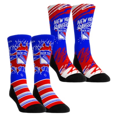  New York Rangers Rock Em Unisex Ice Breaker Two-Pack Crew Socks Set - Blue