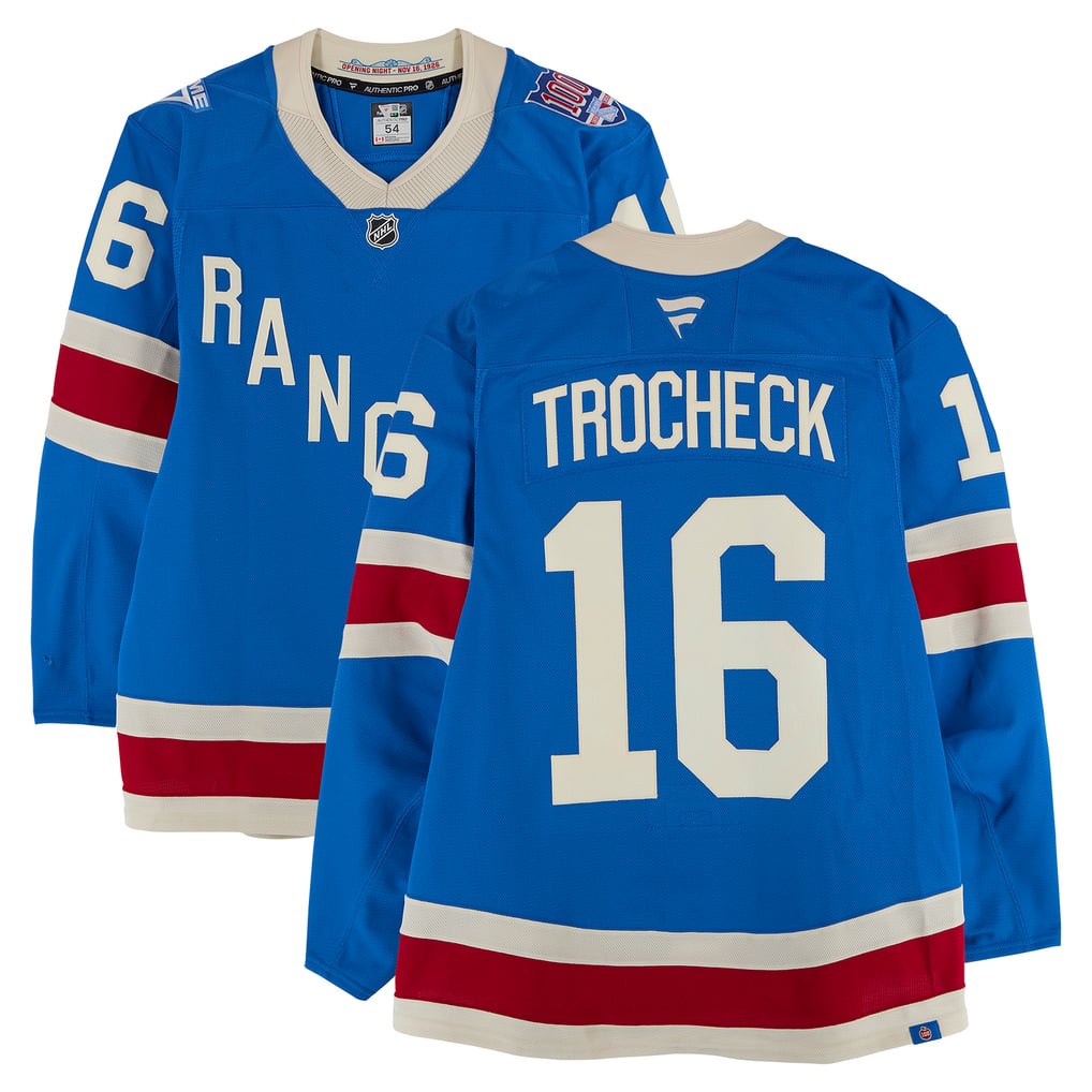 Vincent Trocheck New York Rangers Fanatics Authentic Game-Used #16 Blue Centennial Jersey vs. Boston Bruins on January 26, 2026