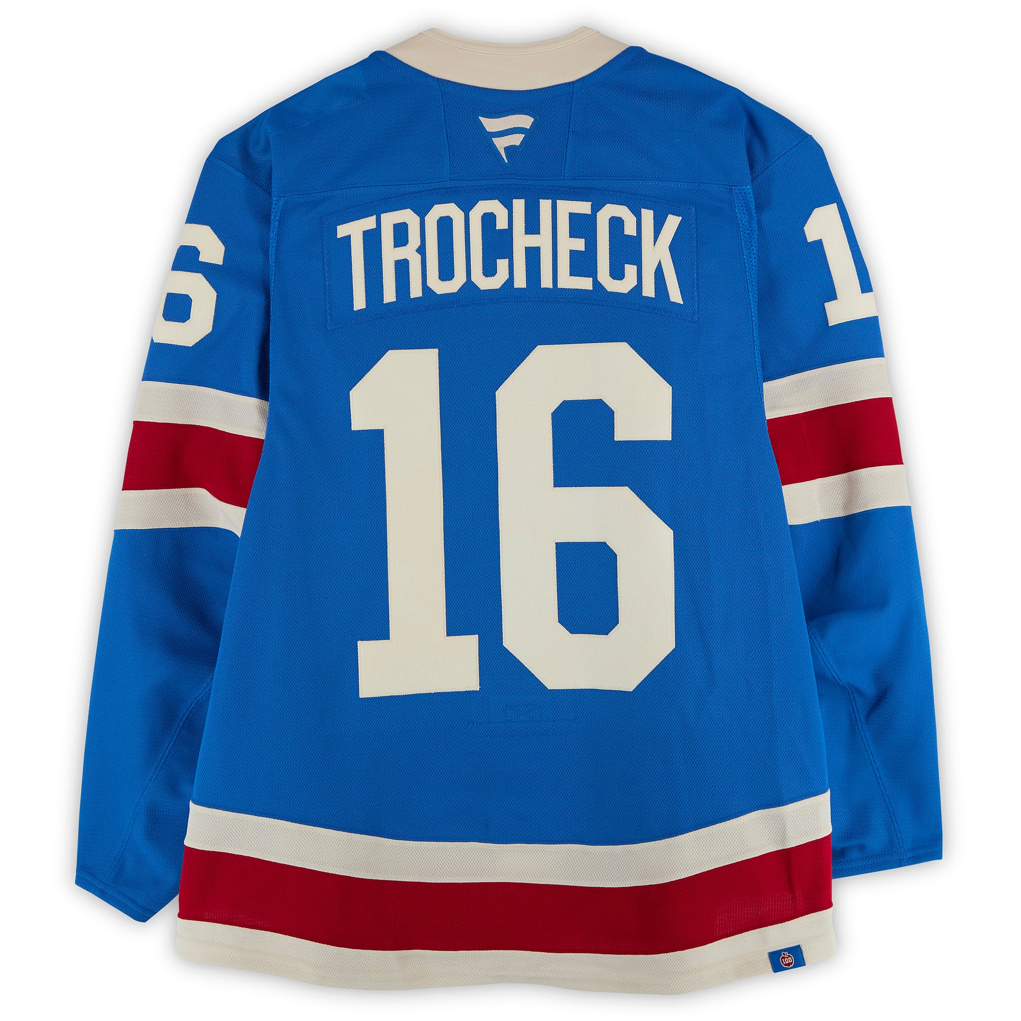 Vincent Trocheck New York Rangers Game-Used #16 Blue Centennial Jersey vs. Boston Bruins on January 26, 2026