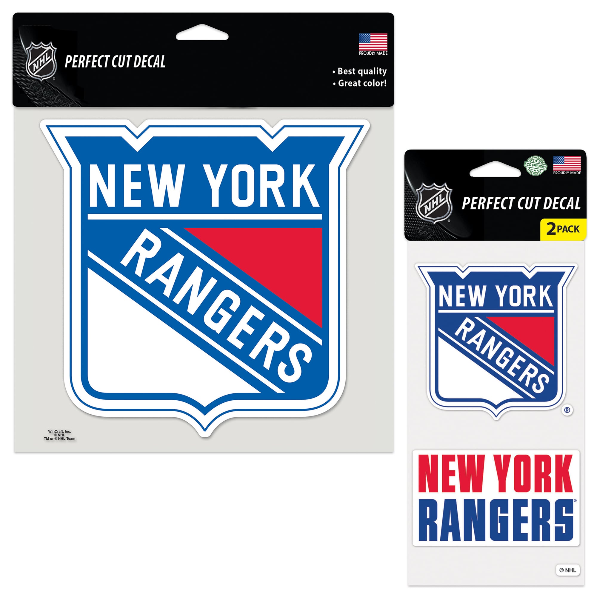 Autocollants WinCraft New York Rangers, lot de trois, découpe parfaite
