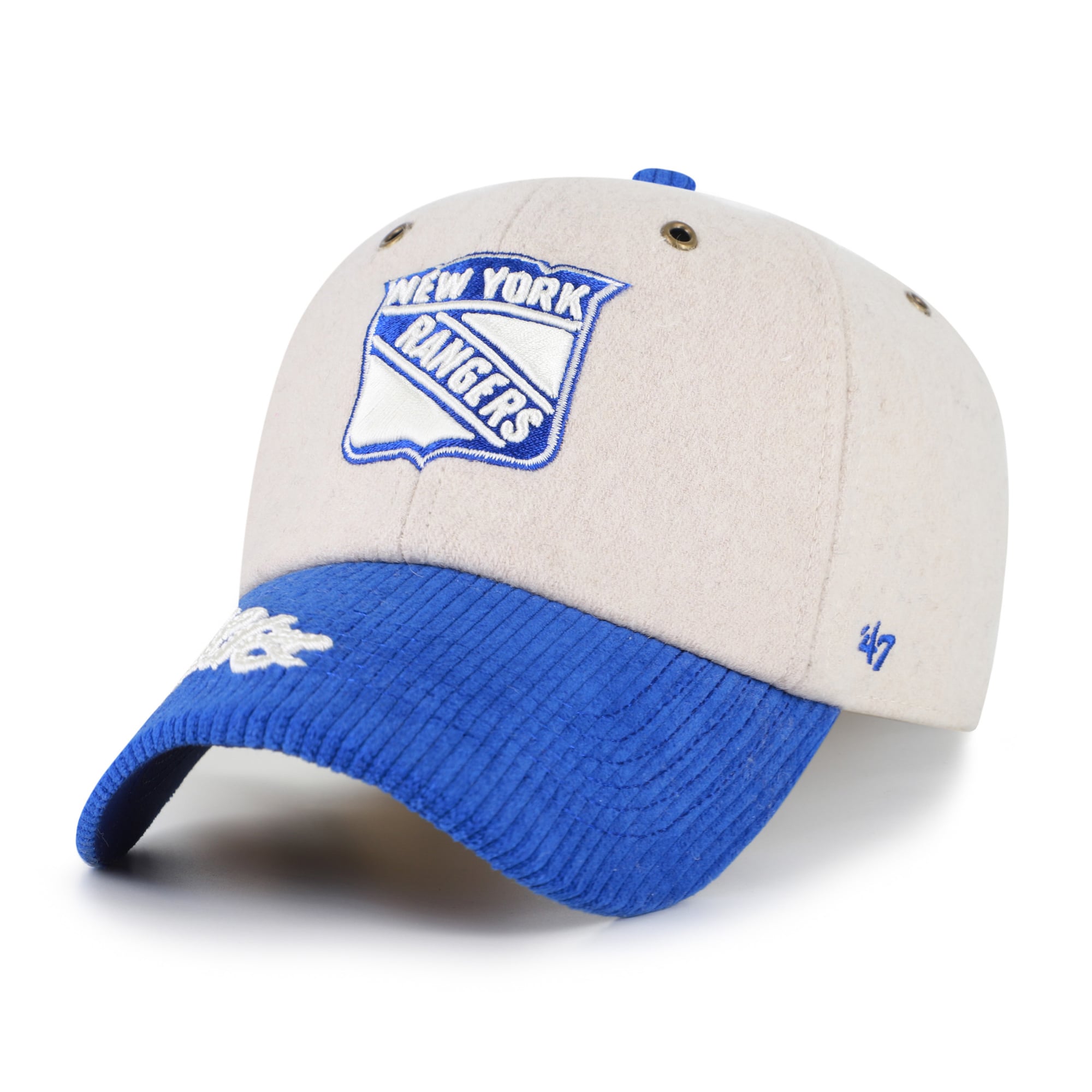 Women's '47 Cream/Blue New York Rangers Rope Script Clean Up Adjustable Hat