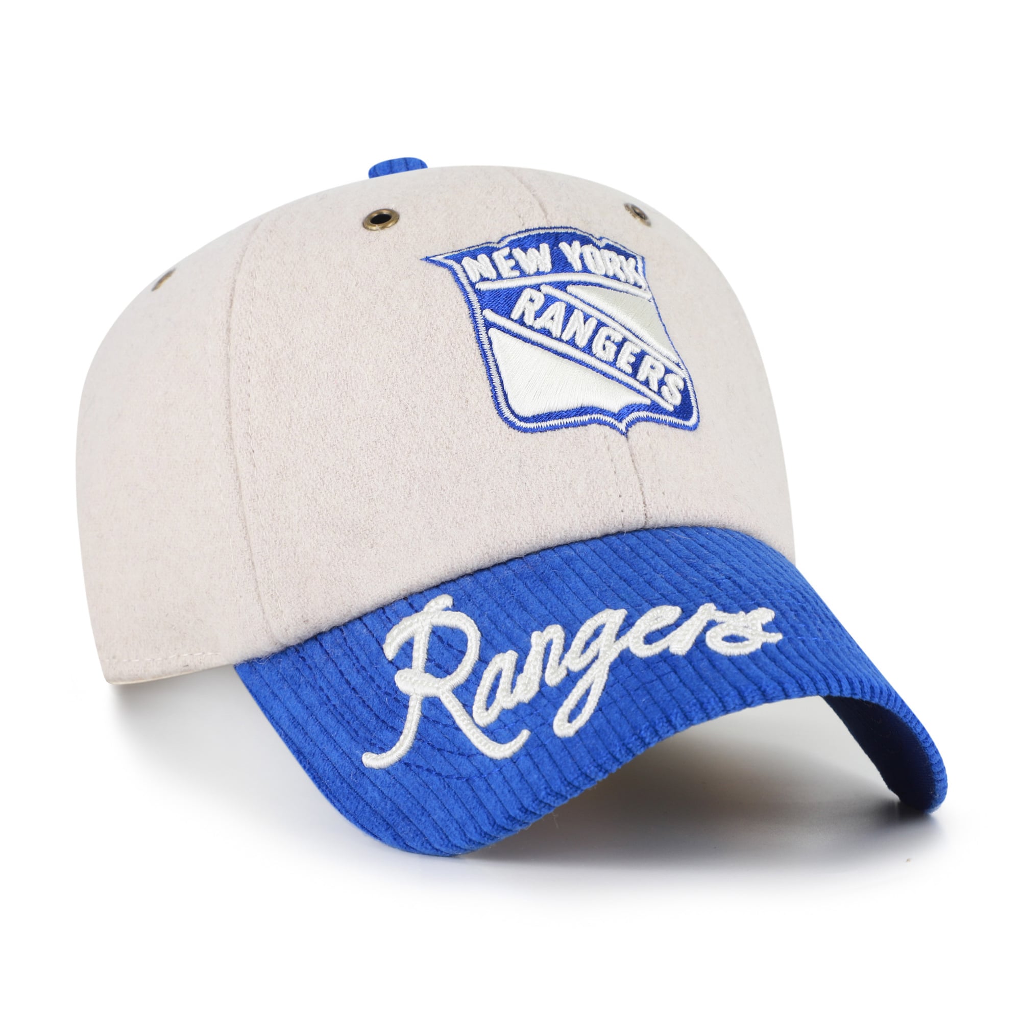 Women's '47 Cream/Blue New York Rangers Rope Script Clean Up Adjustable Hat