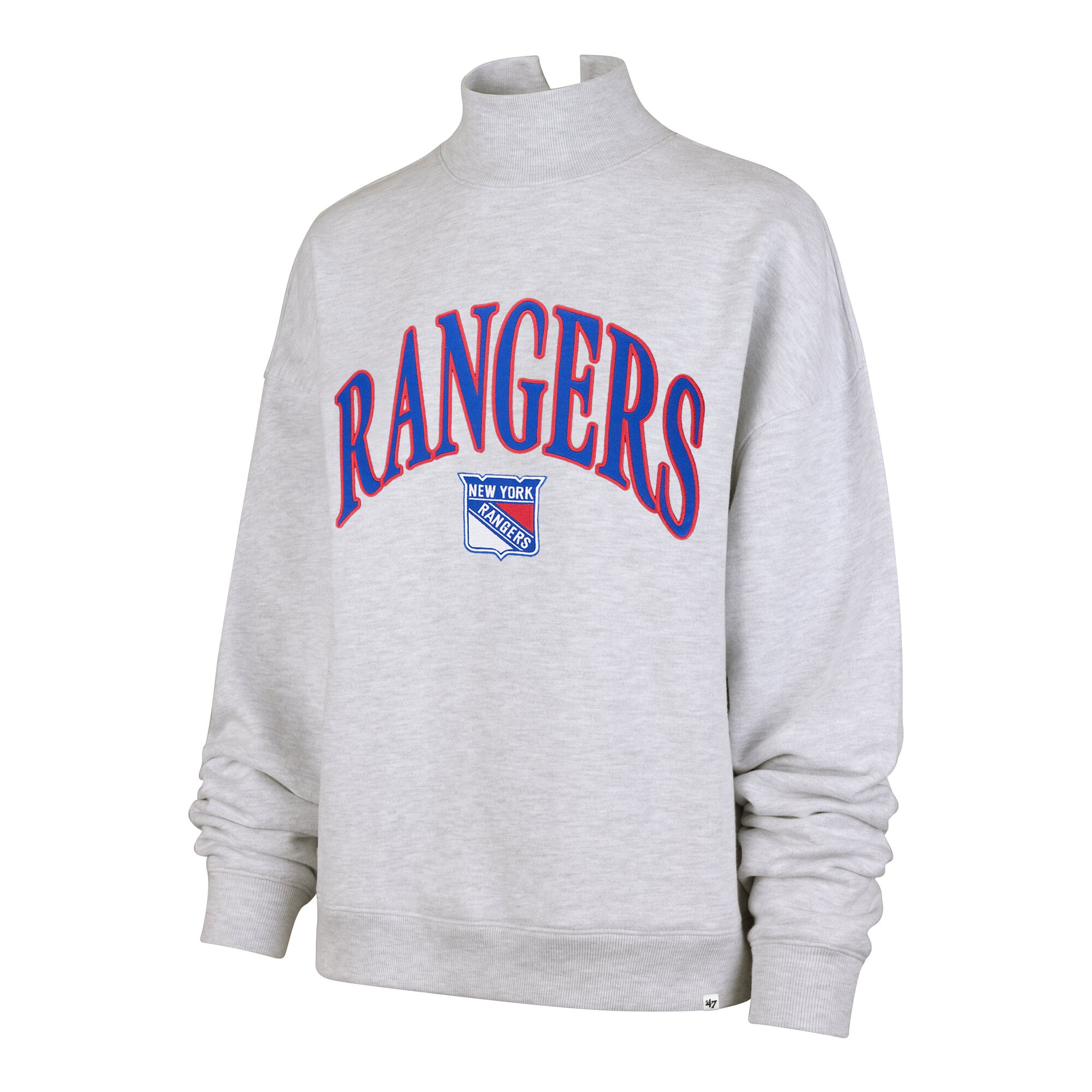 Women's '47 Gray New York Rangers Vantage Mock Neck Fleece Sweatshirt