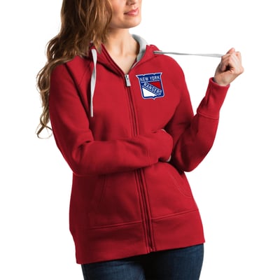 New York Rangers Antigua Women's Victory Full-Zip Hoodie - Red