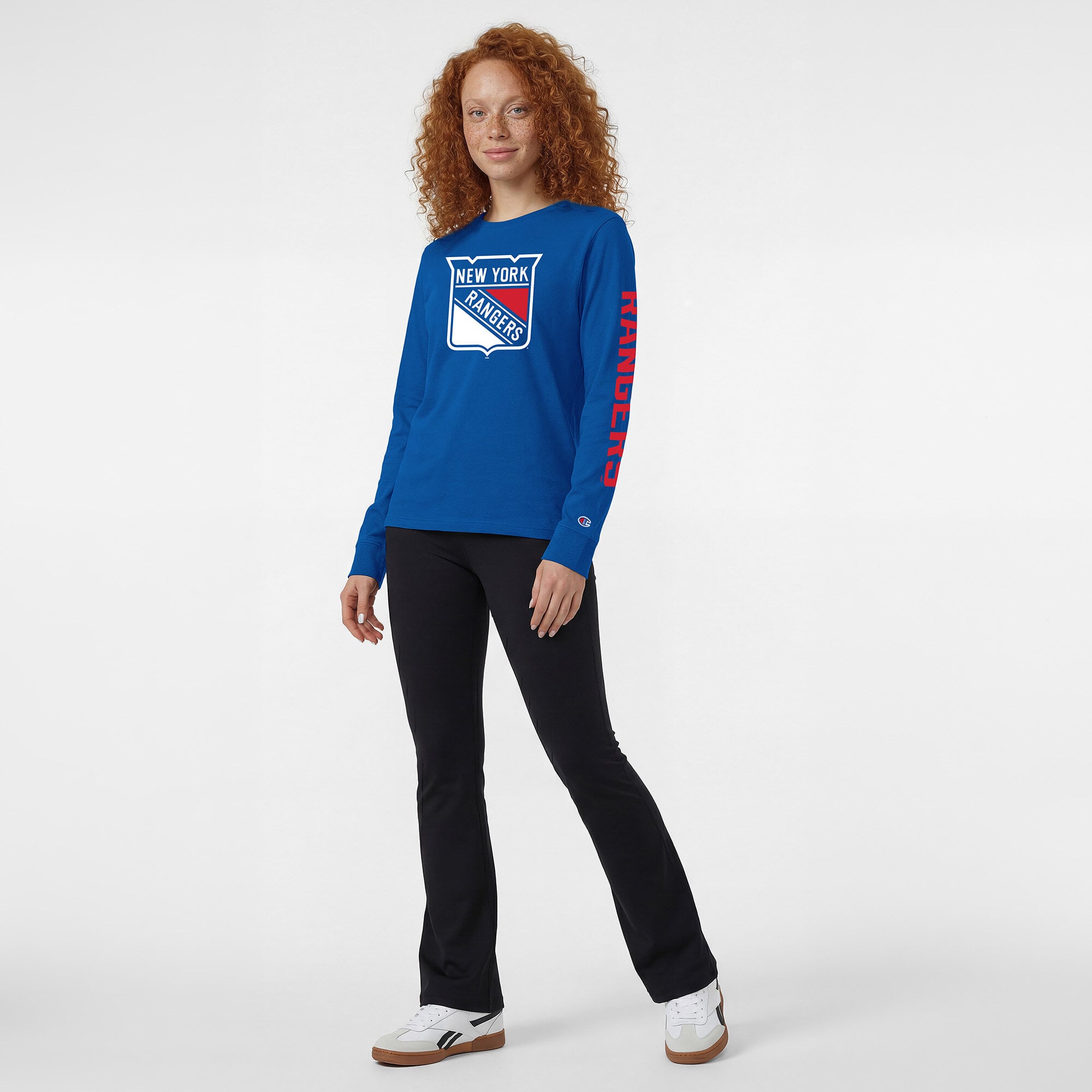 Women's Champion  Royal New York Rangers Team Logo Long Sleeve T-Shirt