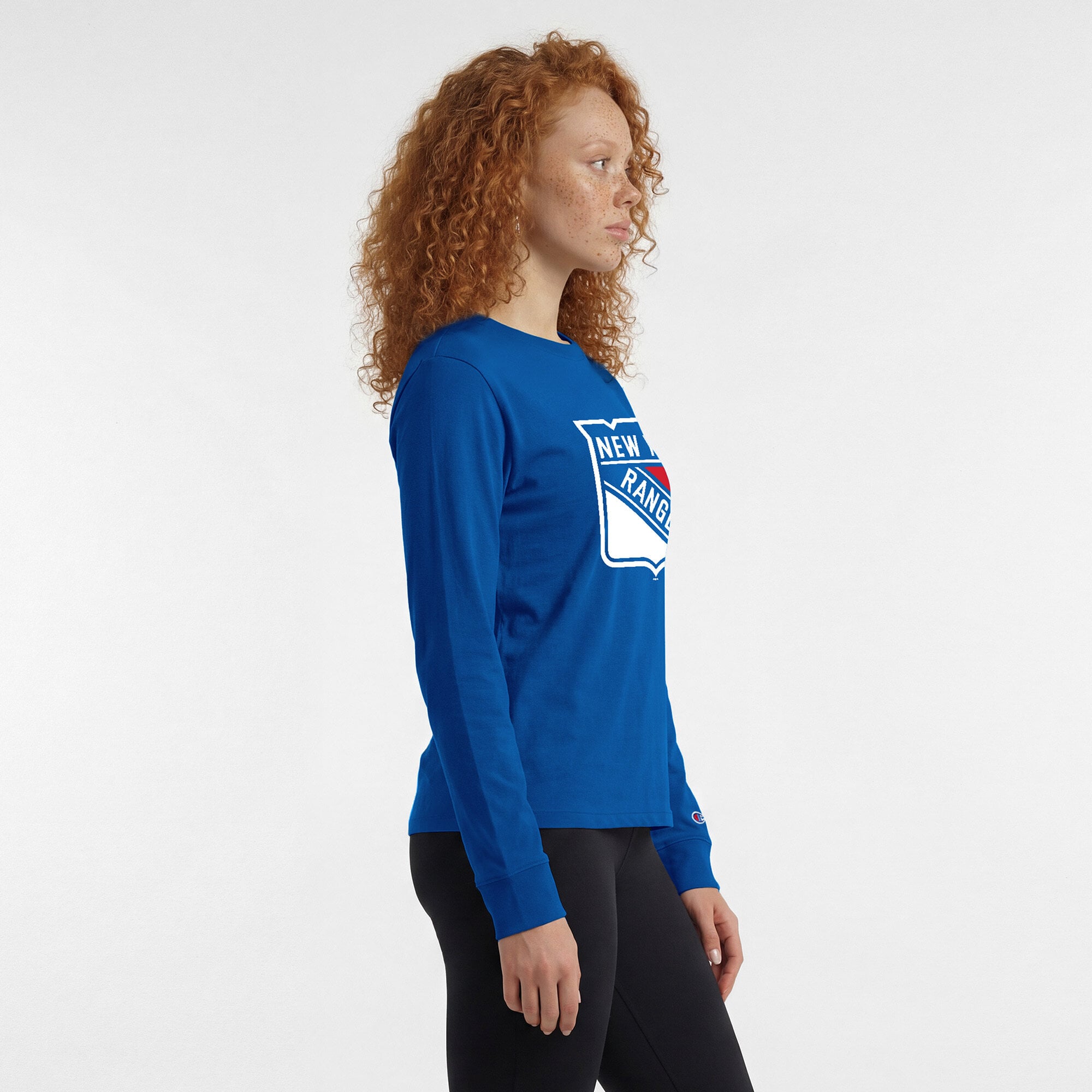 Women's Champion  Royal New York Rangers Team Logo Long Sleeve T-Shirt