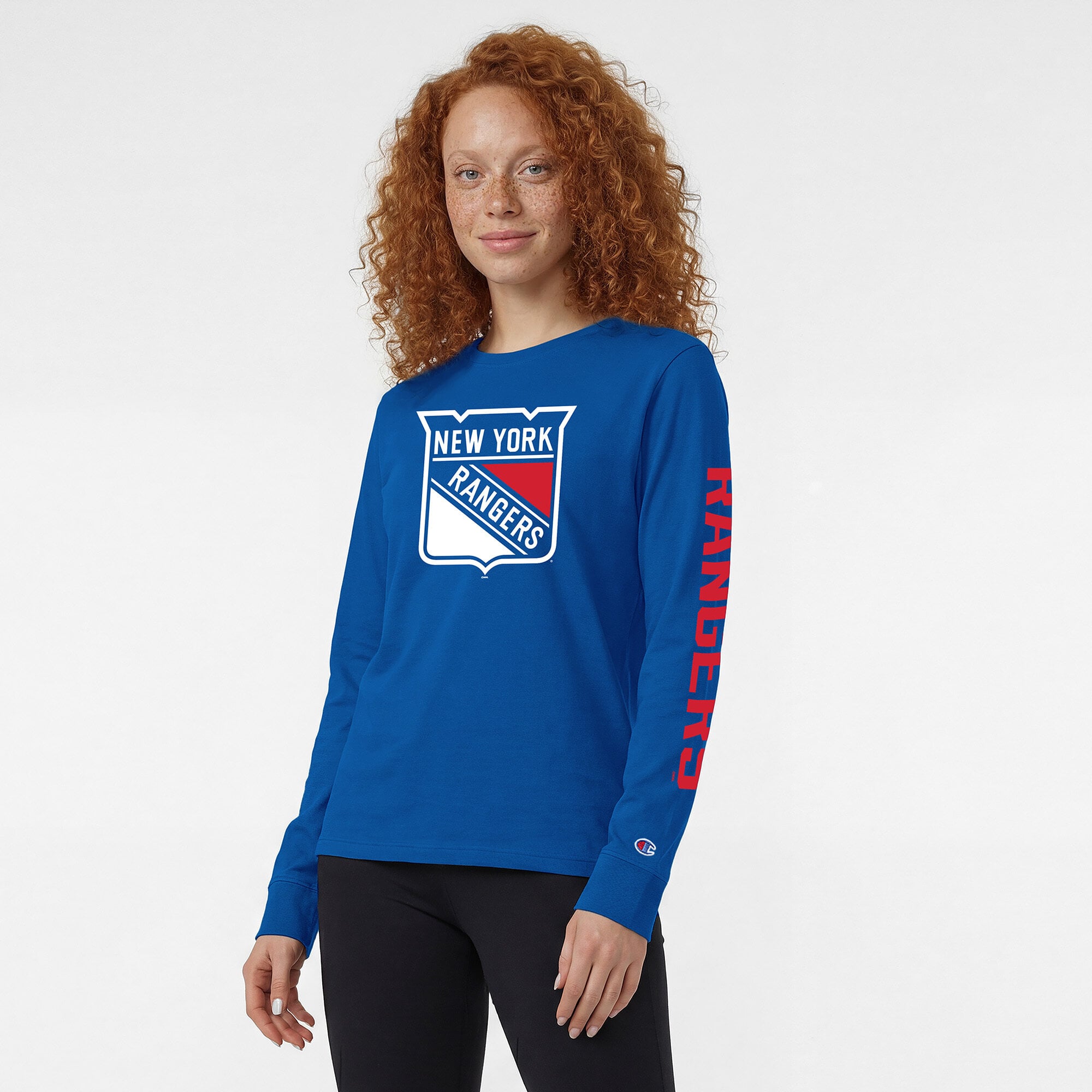 Women's Champion  Royal New York Rangers Team Logo Long Sleeve T-Shirt