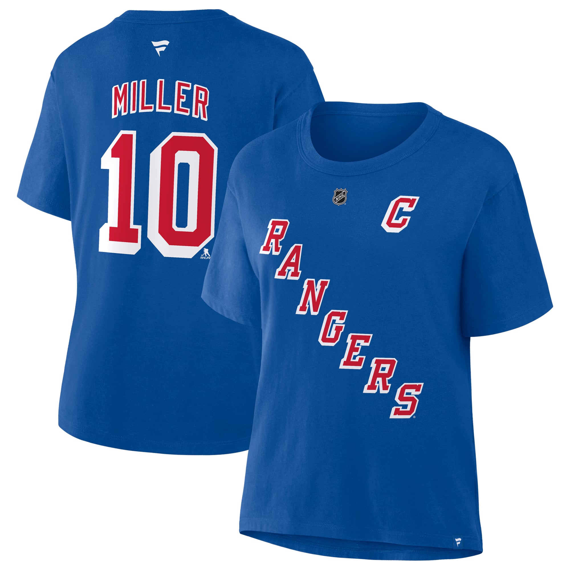 Women's Fanatics J.T. Miller Blue New York Rangers Authentic Stack Name & Number T-Shirt