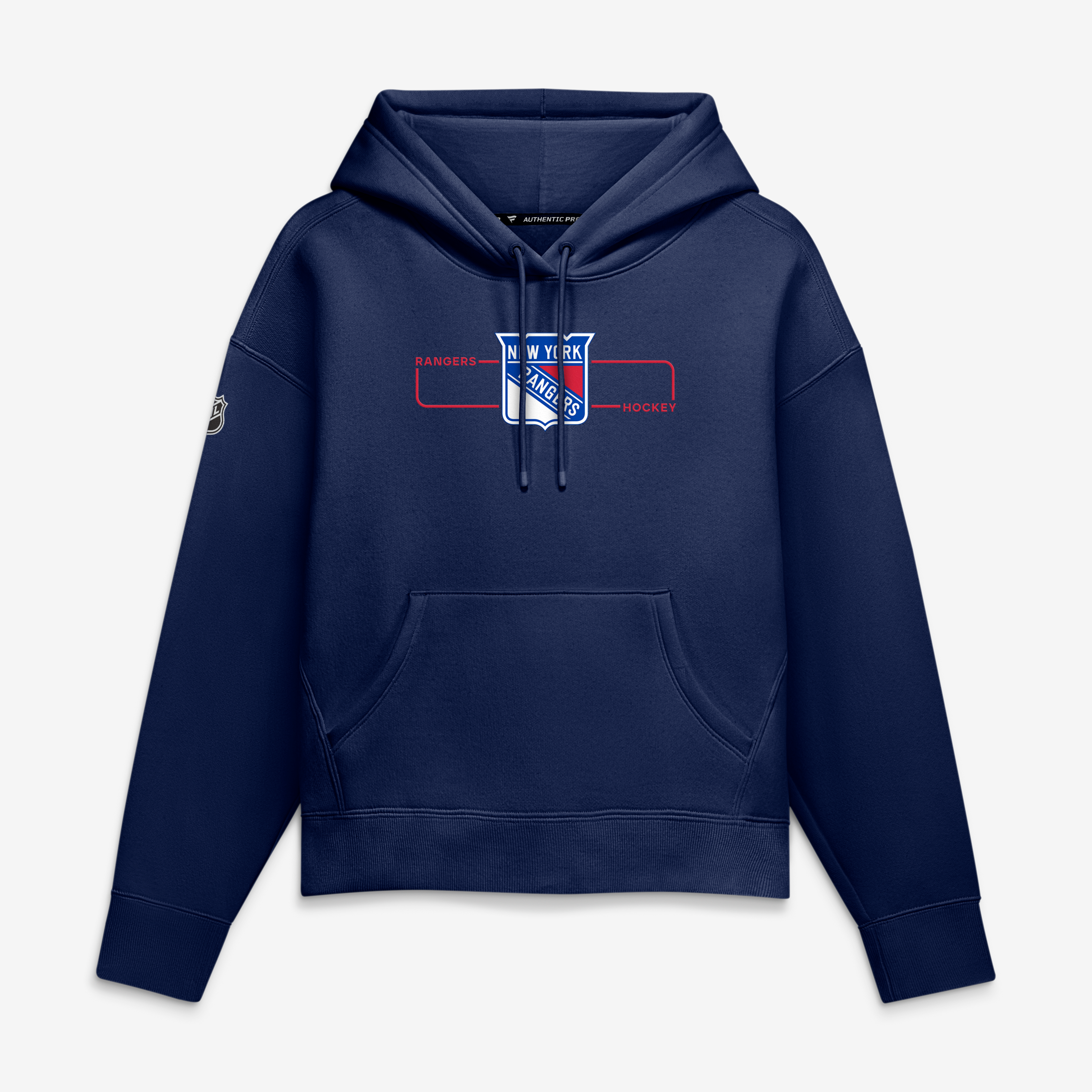 Sweat à capuche authentique New York Rangers bleu marine pour femme (Fanatics)