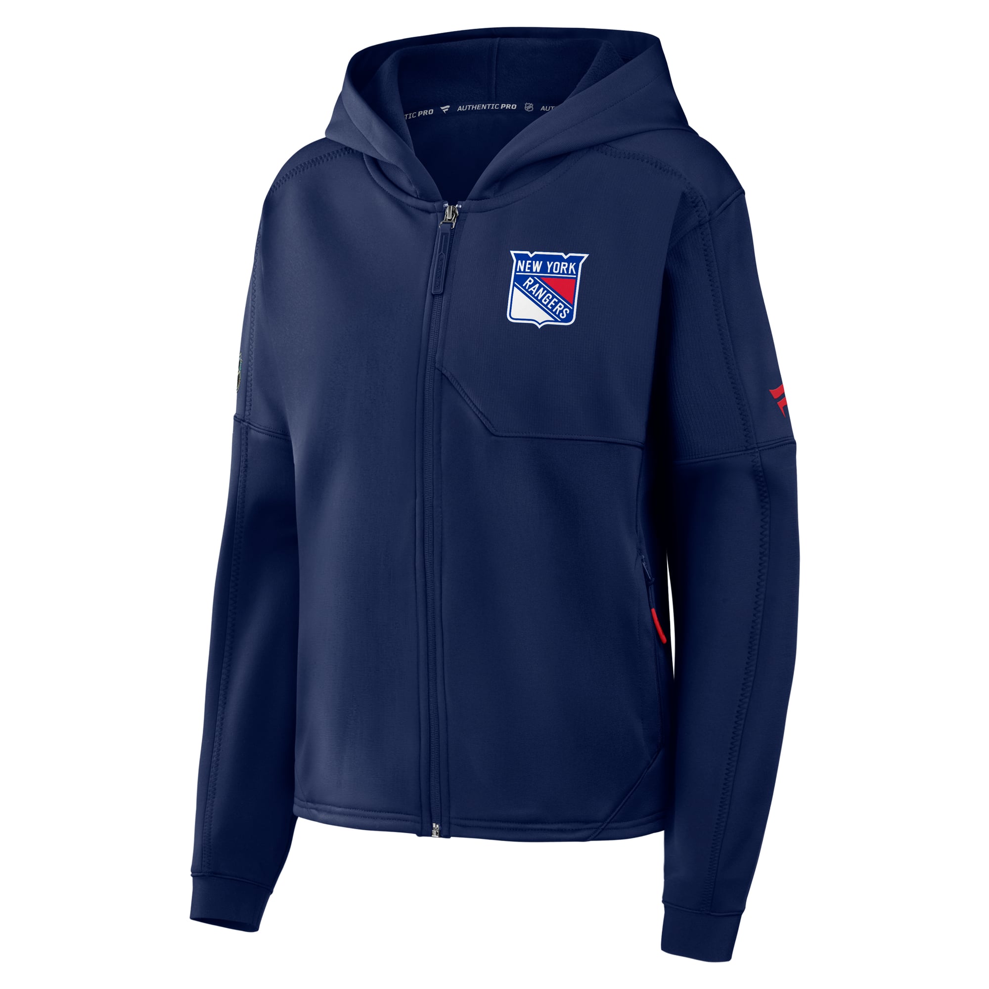 Women's Fanatics Navy New York Rangers Authentic Pro Rink Full-Zip Hoodie