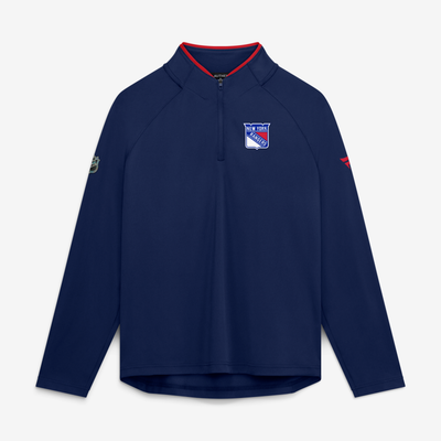 New York Rangers Fanatics Women's Authentic Pro Rink Raglan Lightweight Quarter-Zip Pullover - Navy