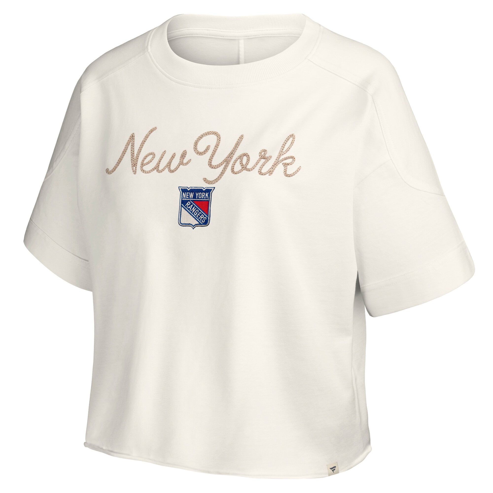 Haut à coutures chaînette crème New York Rangers pour femme (Fanatics)