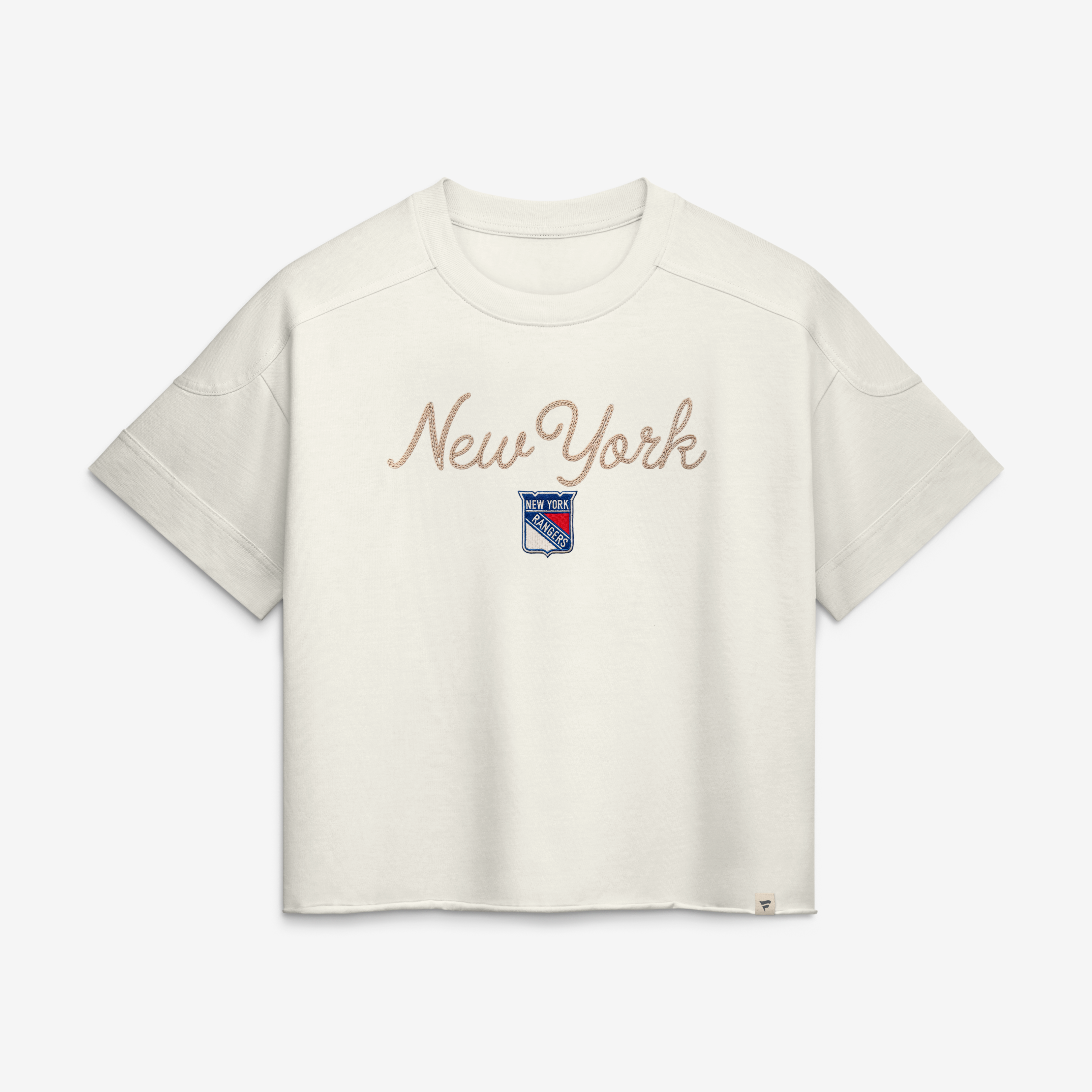 Haut à coutures chaînette crème New York Rangers pour femme (Fanatics)