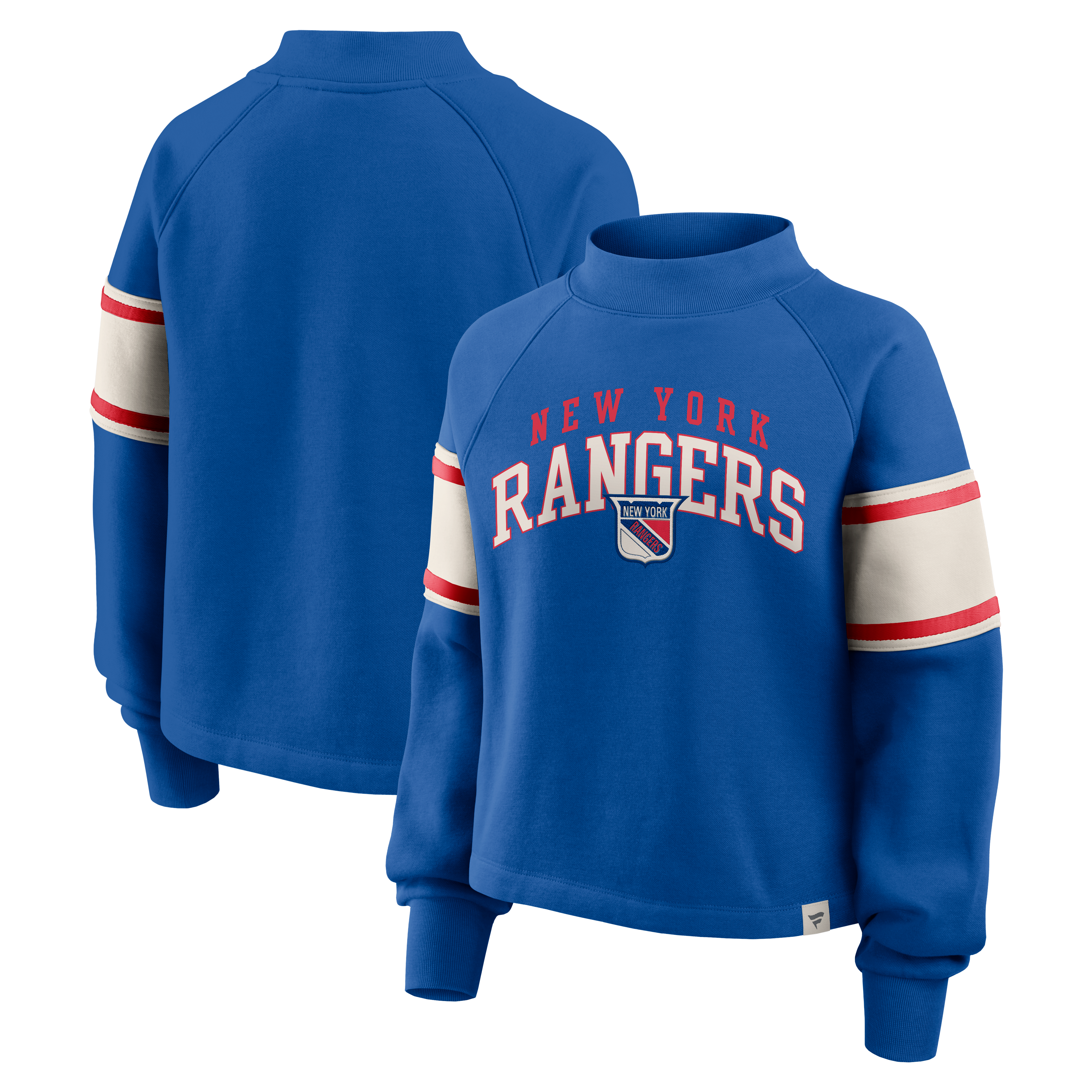 Sweat-shirt à col montant en polaire Fanatics Royal New York Rangers Heritage Overtime pour femme