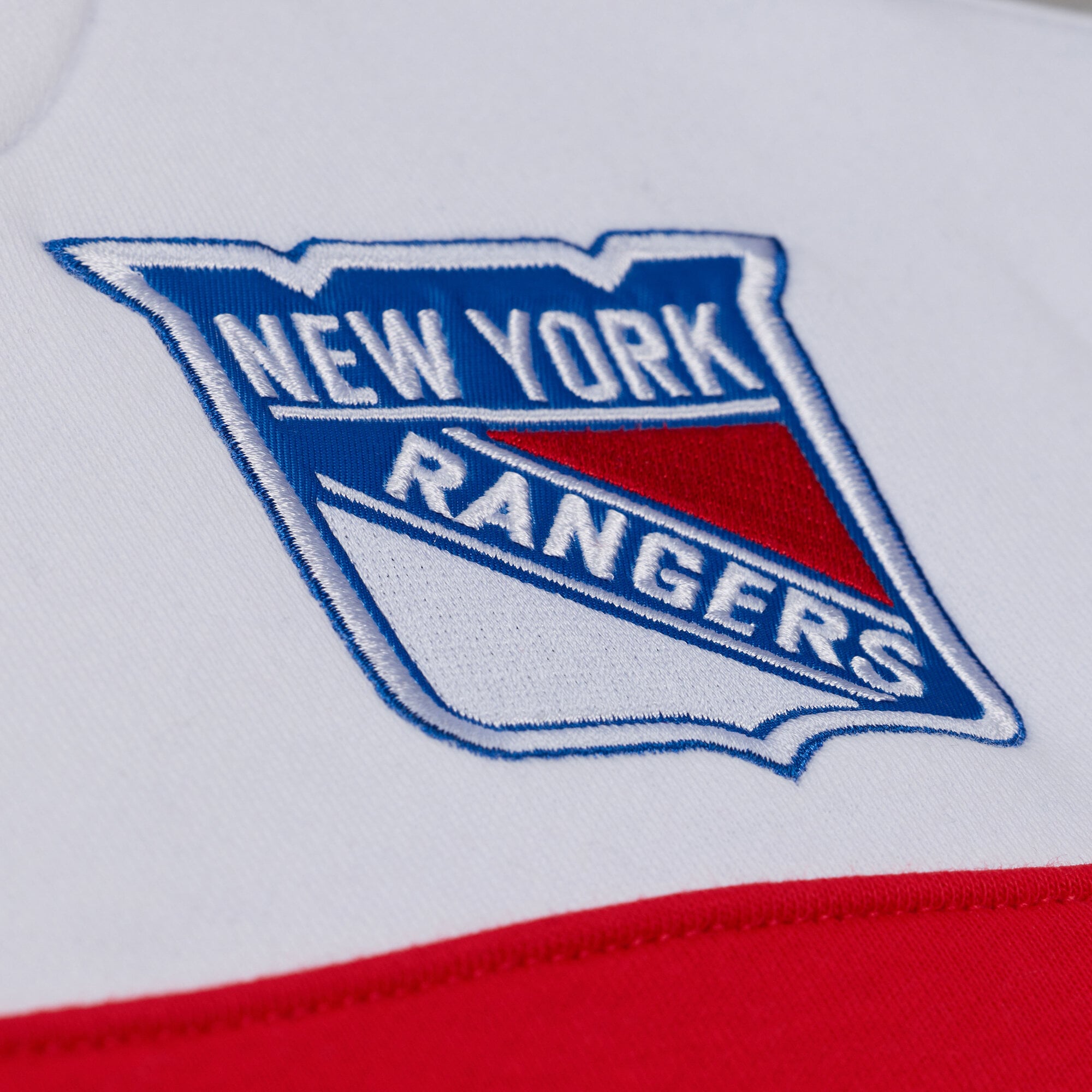 Women's Mitchell & Ness  White/Blue New York Rangers Head Coach Hoodie