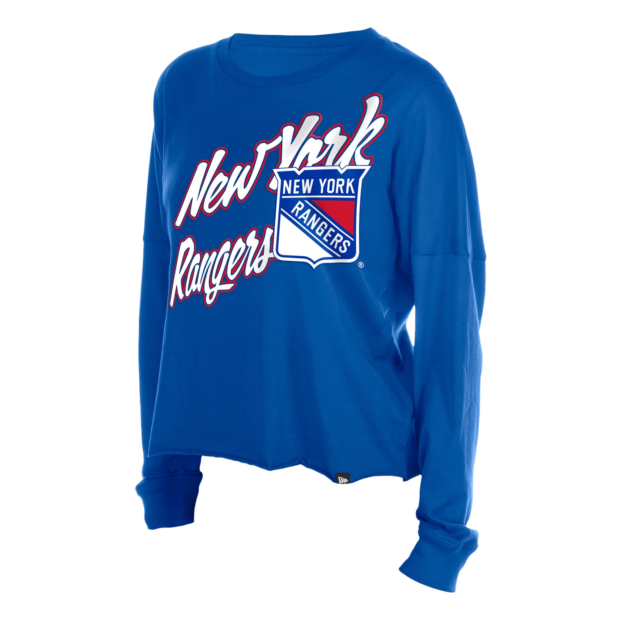 Women's New Era  Blue York Rangers Oversized Boxy Long Sleeve T-Shirt