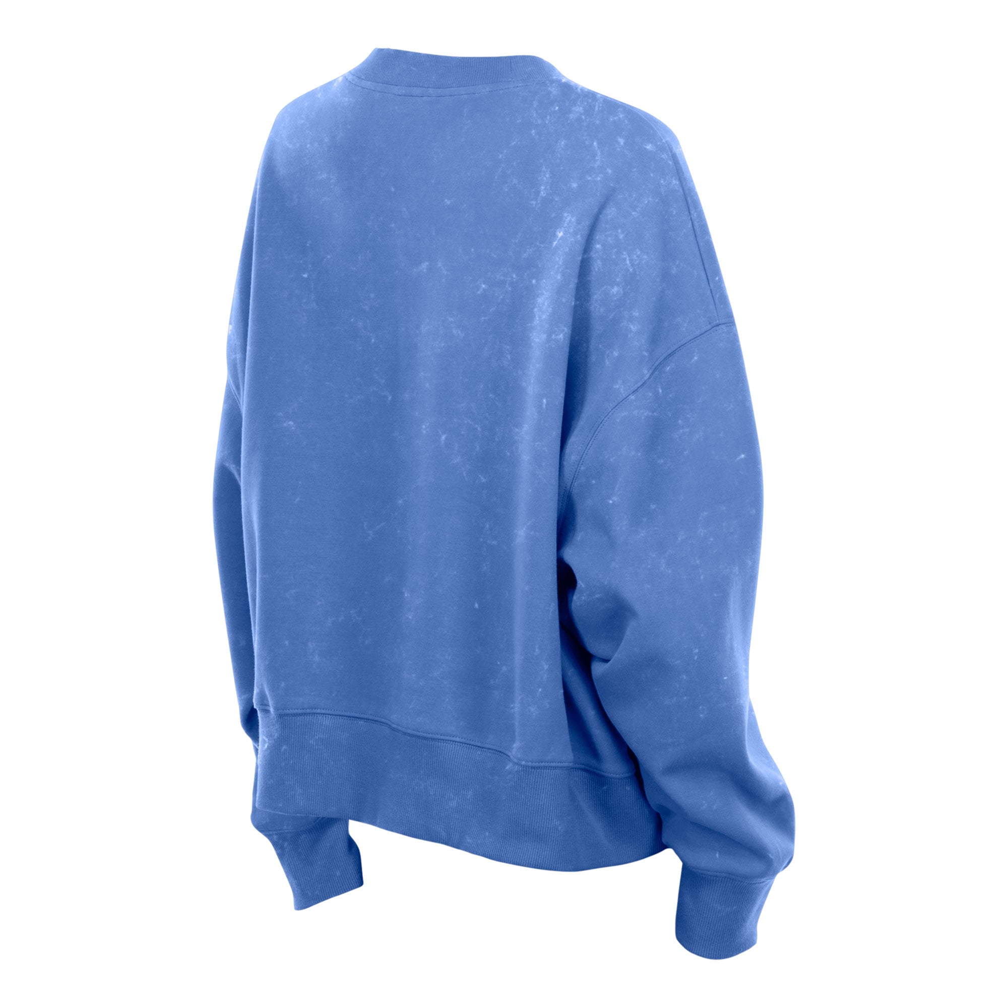 Sweat-shirt à col rond New Era bleu York Rangers pour femme, style rétro, en molleton délavé.