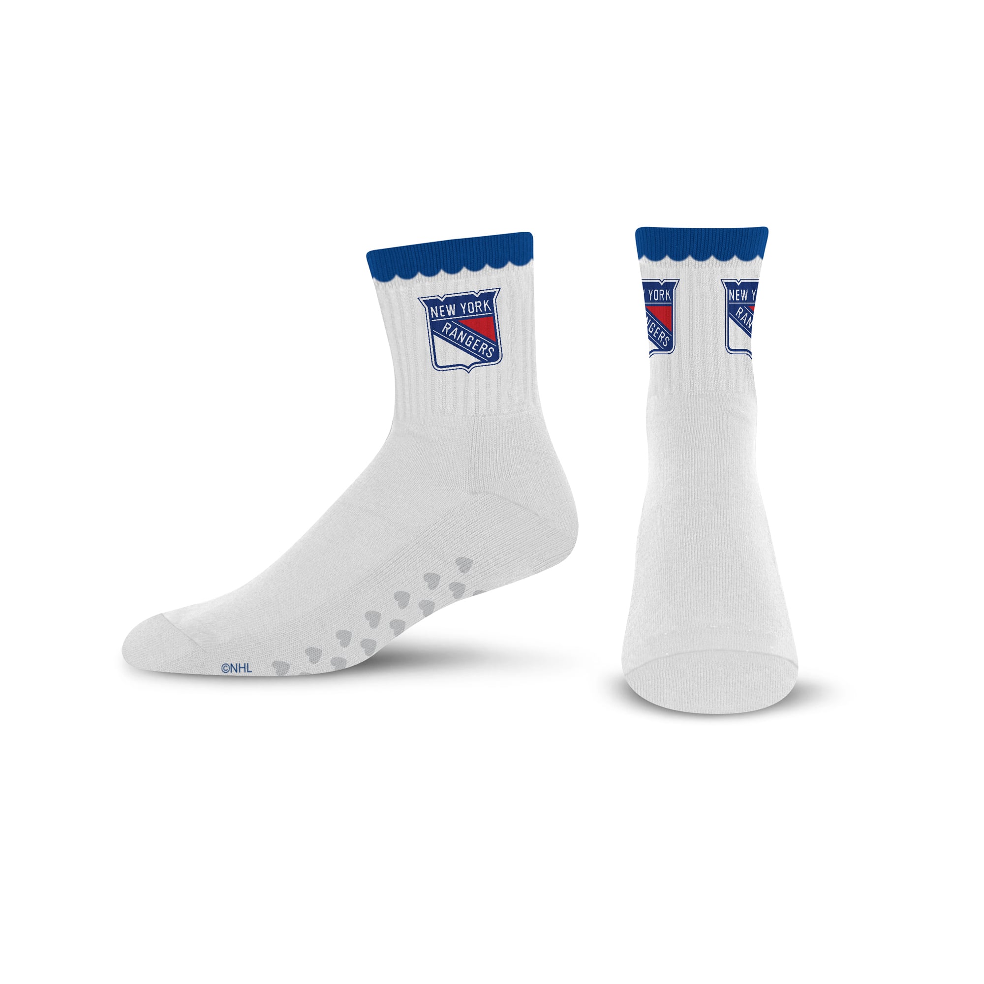 Women's PRO Compression  New York Rangers White Heartshape Grippers Yoga-Pilates Quarter Socks