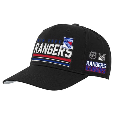 New York Rangers Mitchell & Ness Youth Triple Play Pro Pinch Snapback Hat - Black