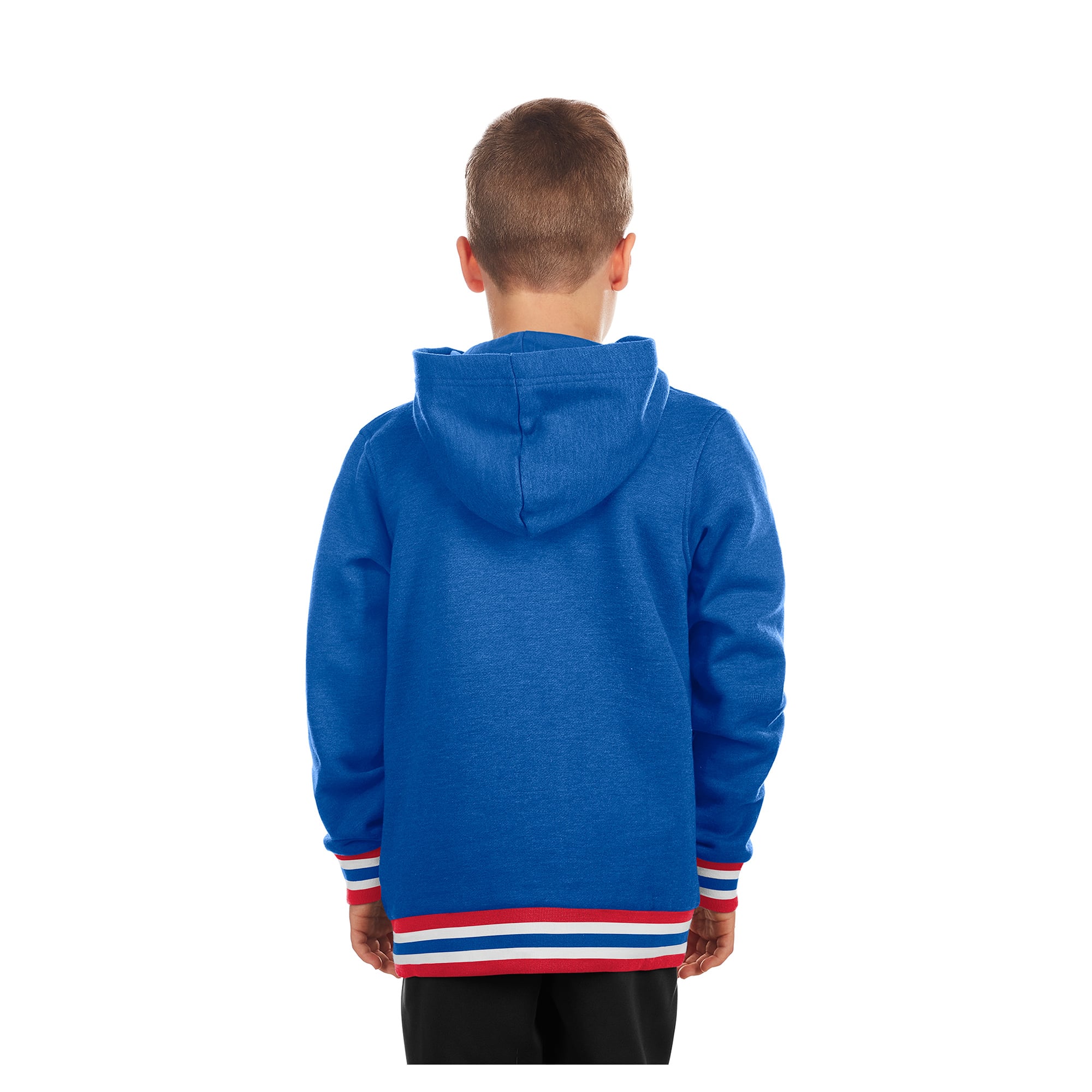 Youth New Era Blue York Rangers Knit Trim Pullover Hoodie