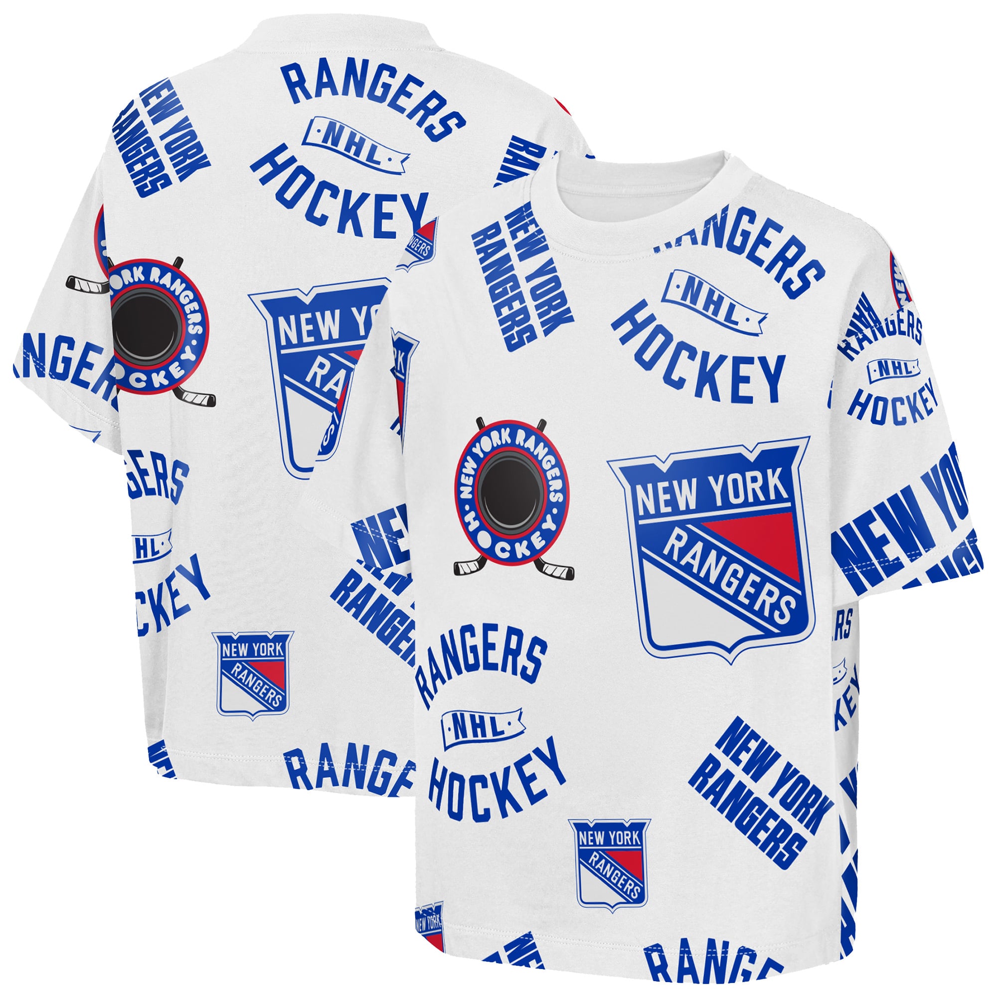 T-shirt blanc Youth Outerstuff New York Rangers Unstoppable Elevated