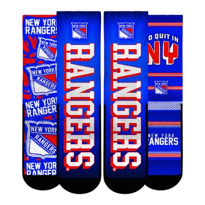  New York Rangers Rock Em Youth Fan Favorites Three-Pack Crew Socks Set - Blue