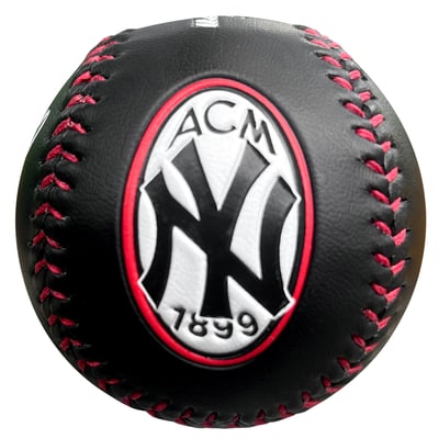 New York Yankees & AC Milan Rawlings 2024 Logo Vinyl Baseball with Case