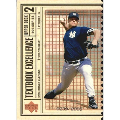 1999 Upper Deck Textbook Excellence Double #T30 Roger Clemens