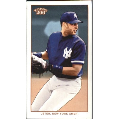 2002 Topps 206 Polar Bear #236B Derek Jeter Blue Jsy