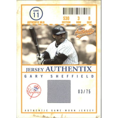 2005 Fleer Authentix Jersey Mezzanine #GS Gary Sheffield