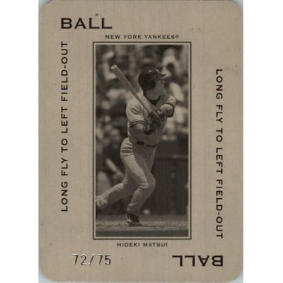 2005 Throwback Threads Polo Grounds 75 BALL Long Fly #25 Hideki Matsui
