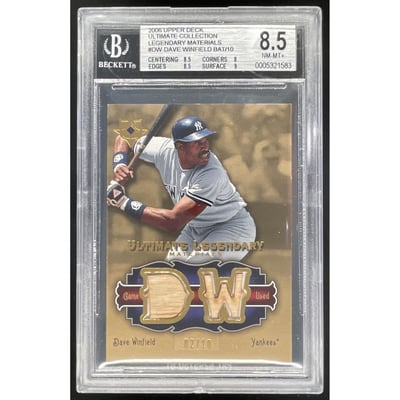 2006 Ultimate Collection Legendary Materials #LM-DW Dave Winfield /10 BGS 8.5