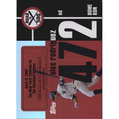 2007 Topps Alex Rodriguez Road to 500 #ARHR472 Alex Rodriguez