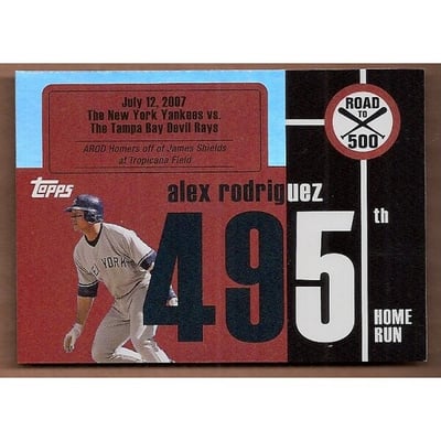 2007 Topps Alex Rodriguez Road to 500 #ARHR495 Alex Rodriguez