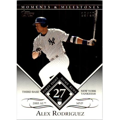 2007 Topps Moments and Milestones Black #33-27 Alex Rodriguez/HR 27