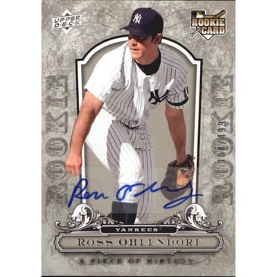 2008 UD A Piece of History Rookie Autographs #131 Ross Ohlendorf/499