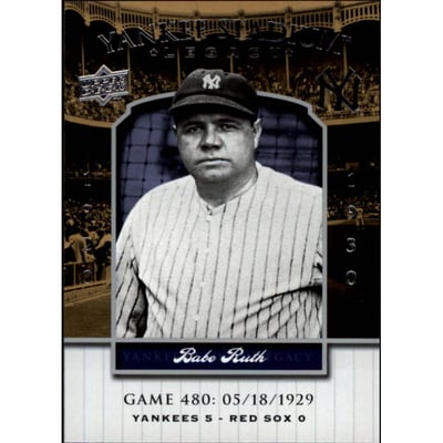 2008 Upper Deck Yankee Stadium Legacy Collection #480 Babe Ruth