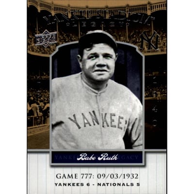 2008 Upper Deck Yankee Stadium Legacy Collection #777 Babe Ruth