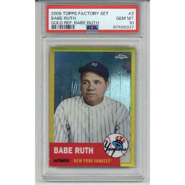 2009 Topps Factory Set Gold Refractor Babe Ruth #2 Babe Ruth Card Psa ...