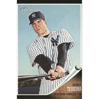 2011 Topps Heritage Black #C98 Mark Teixeira