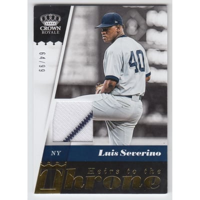 2018 Crown Royale Heirs to the Throne Materials Gold #15 Luis Severino/99