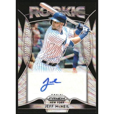 2019 Panini Prizm Rookie Autographs Prizms Blue Wave #50 Jeff McNeil/60