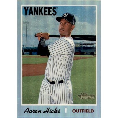 2019 Topps Heritage Chrome Refractors #THC373 Aaron Hicks MB