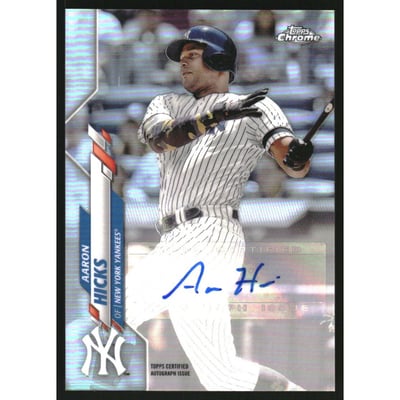 2020 Topps Chrome Update Autograph Refractors #USAAH Aaron Hicks