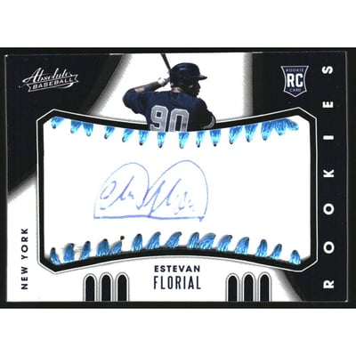 2021 Absolute Rookie Baseball Material Signatures Light Blue #123 Estevan Florial