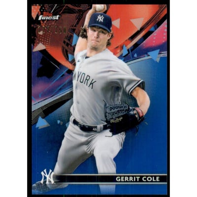 2021 Finest Blue Refractors #58 Gerrit Cole