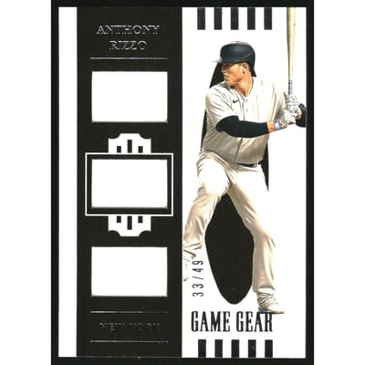 2021 Panini National Treasures Game Gear Triple Materials #6 Anthony Rizzo/49