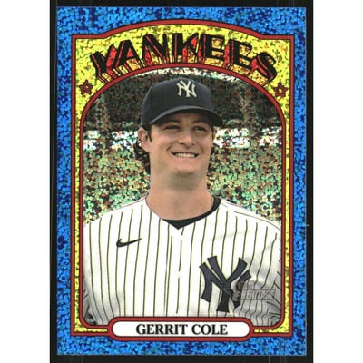 2021 Topps Heritage Chrome Blue Sparkle #249 Gerrit Cole
