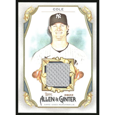 2022 Topps Allen and Ginter Relics #AGRBGC Gerrit Cole
