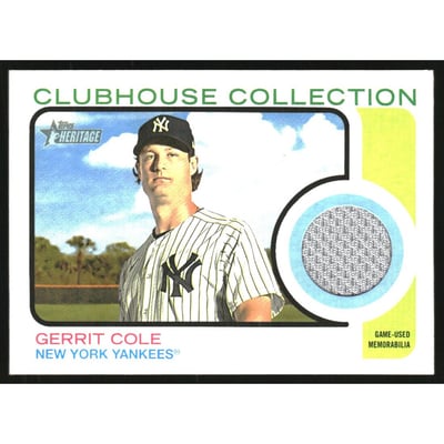 2022 Topps Heritage Clubhouse Collection Relics #CCGC Gerrit Cole